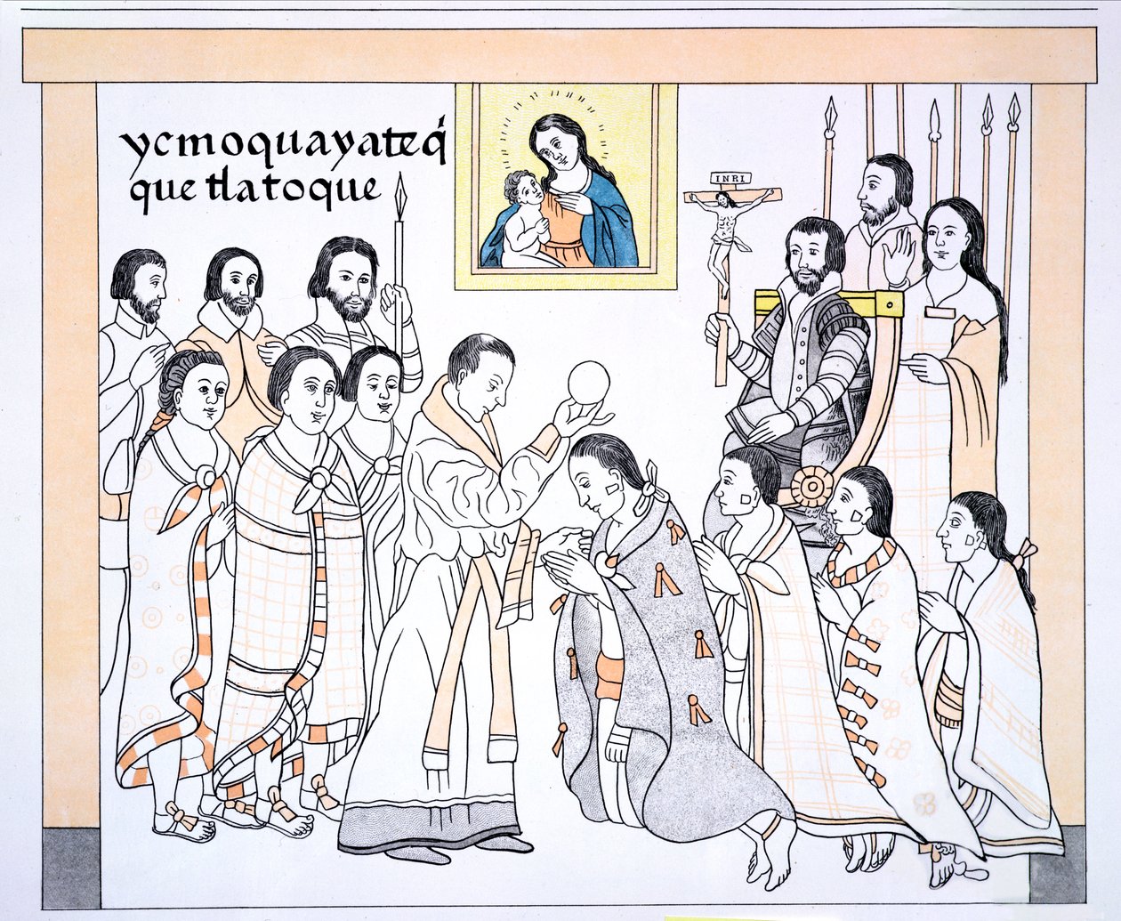 Caciques recevant la communion d