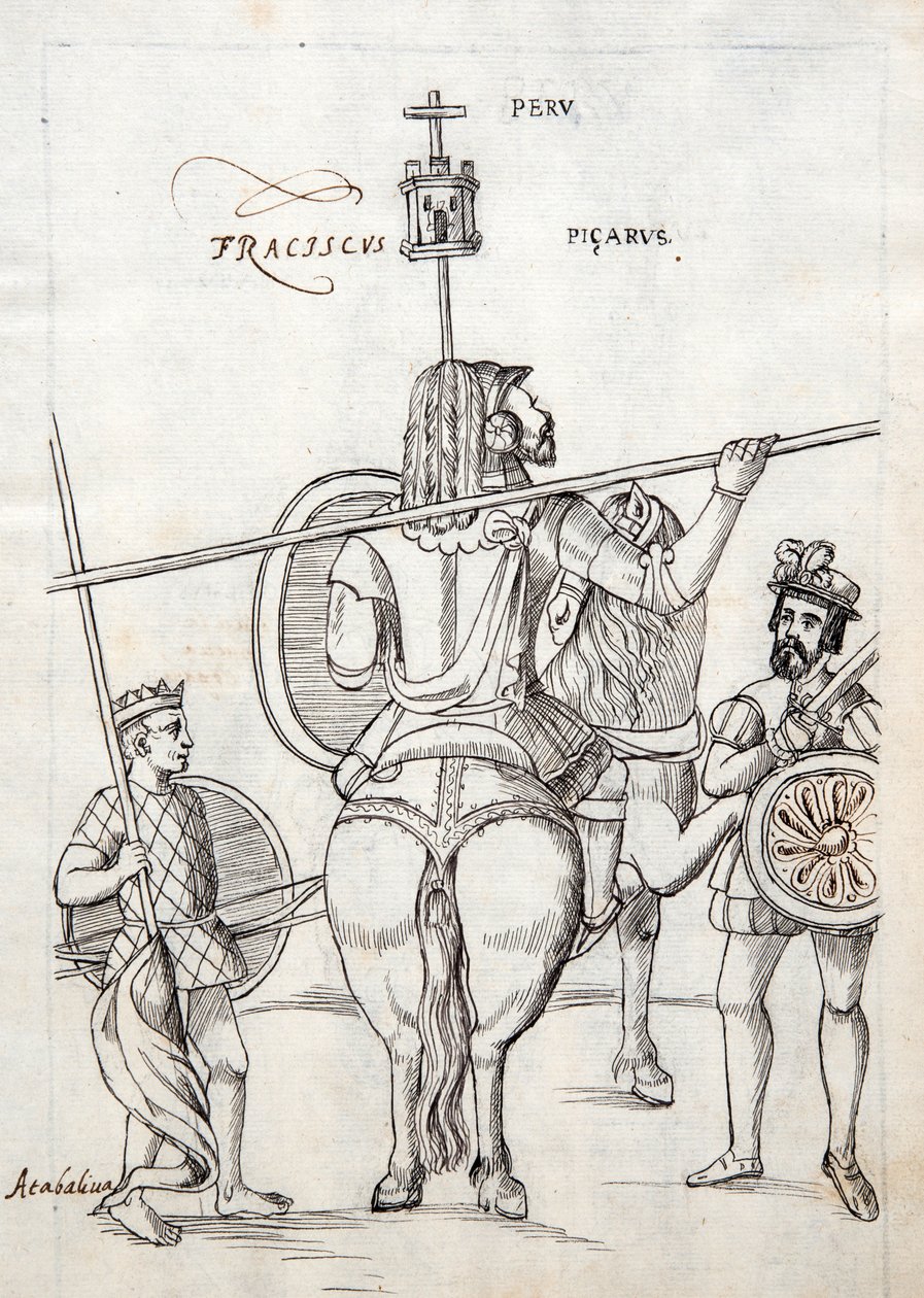MS Hunter 242 f.248r Picarus, ou Pizarro, et cheval de guerre, illustration de l