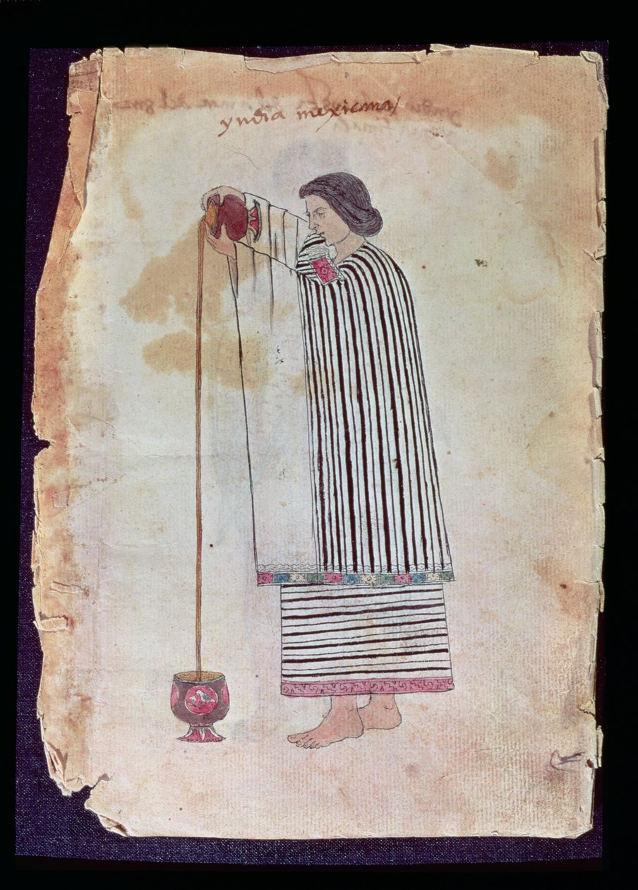Indien mexicain préparant du chocolat, du Codex Tuleda, 1553 - Mexican School