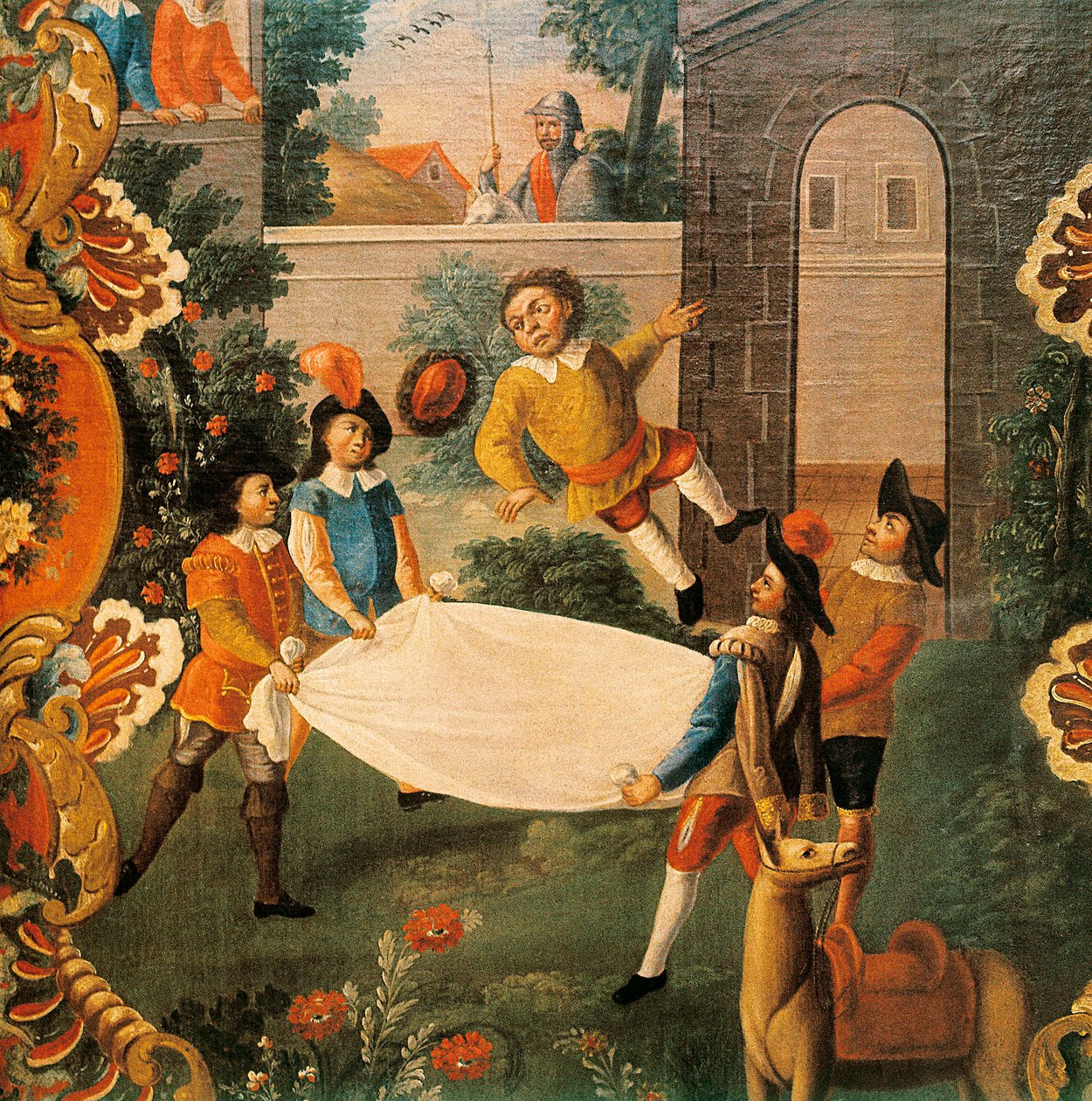 Scène de Don Quichotte de la Manche (El ingenioso Hidalgo Don Quijote de la Mancha) par Miguel de Cervantes (1547-1616) 18ème siècle - Mexican School