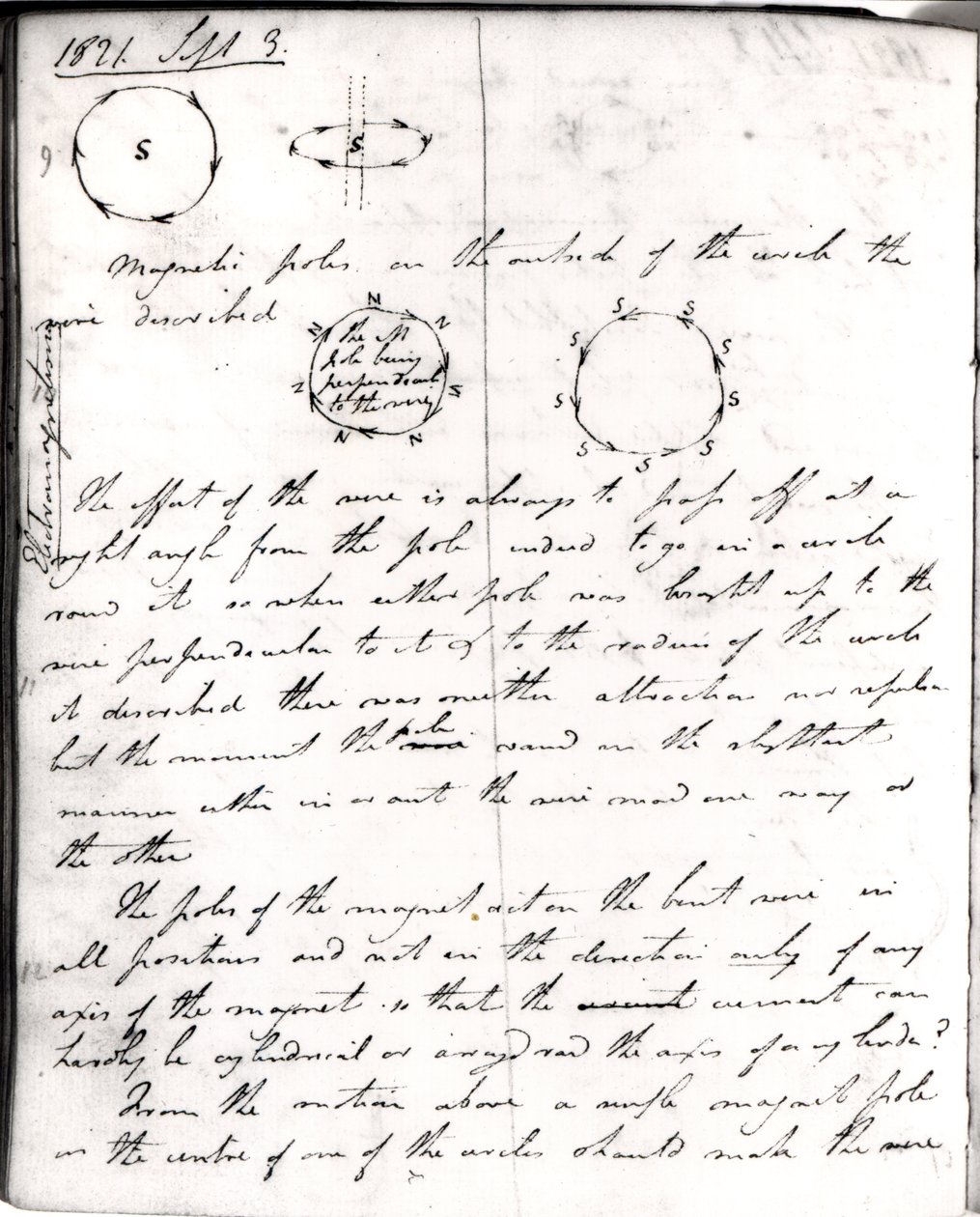 Page 74 du carnet de Faraday, sur l
