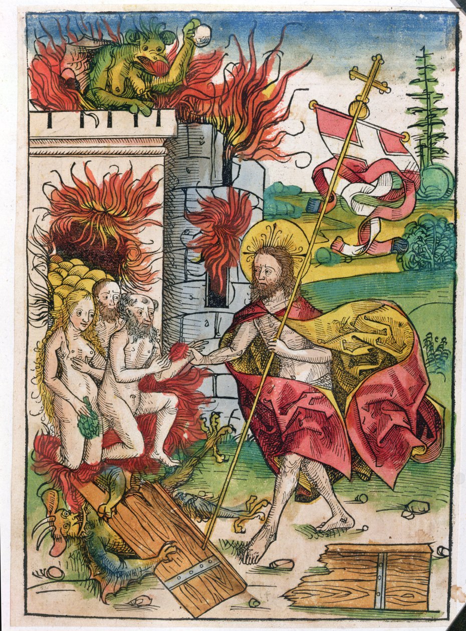 Le Christ aux limbes, 1491 (gravure sur bois en couleur) - Michael Wolgemut