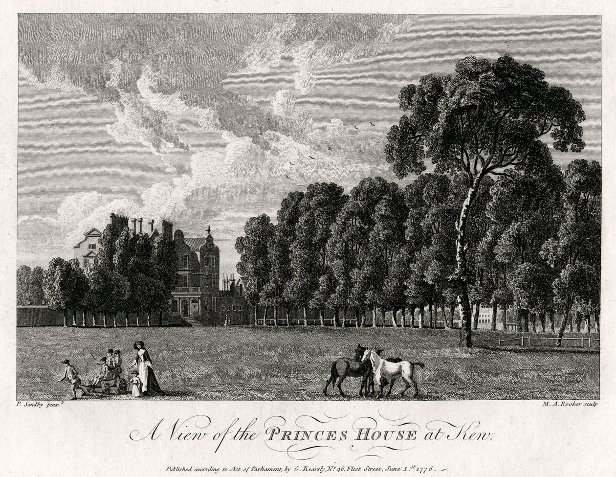 Vue de la Maison des Princes à Kew - Michael Angelo Rooker