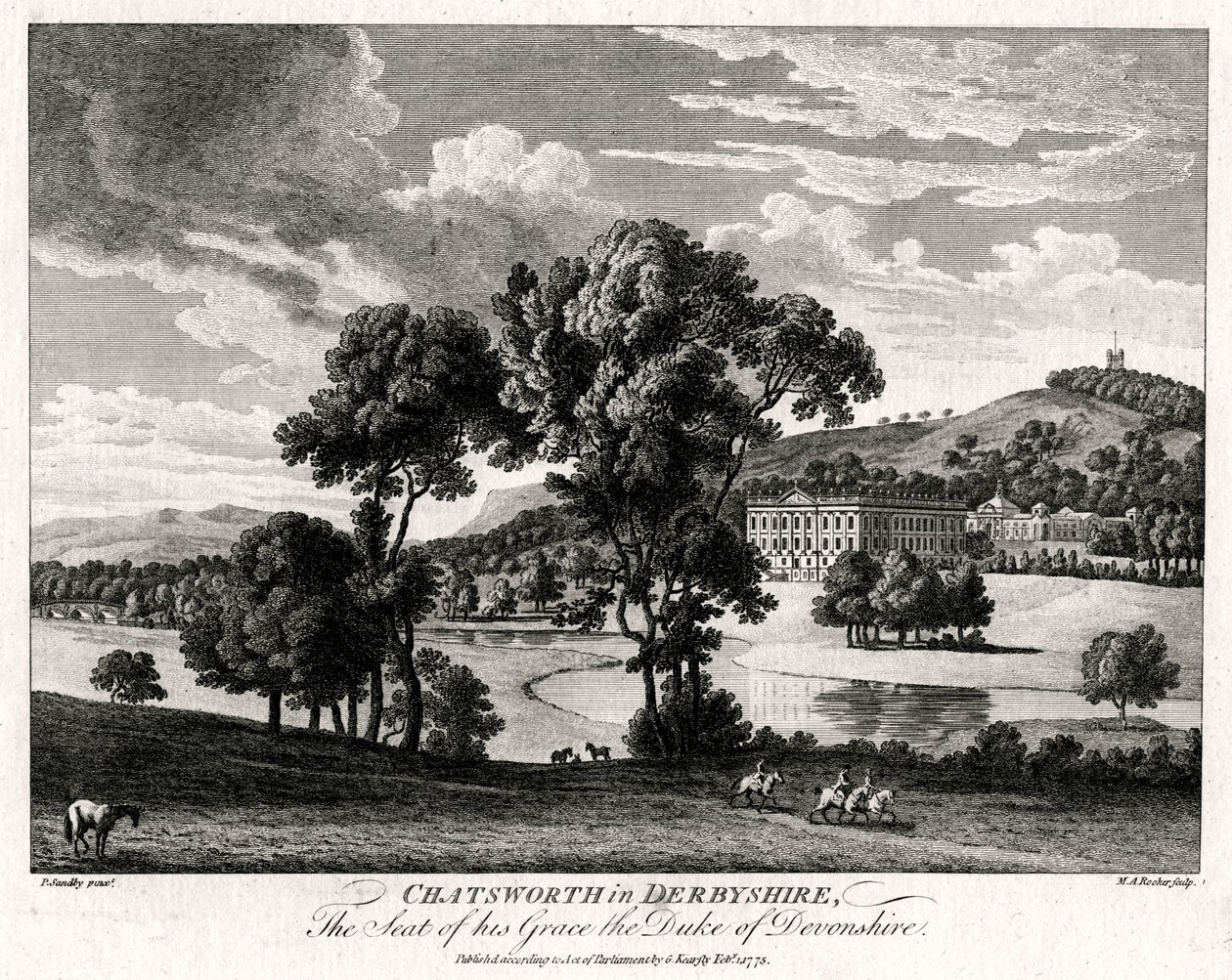 Chatsworth dans le Derbyshire, siège de son Altesse le Duc de Devonshire - Michael Angelo Rooker