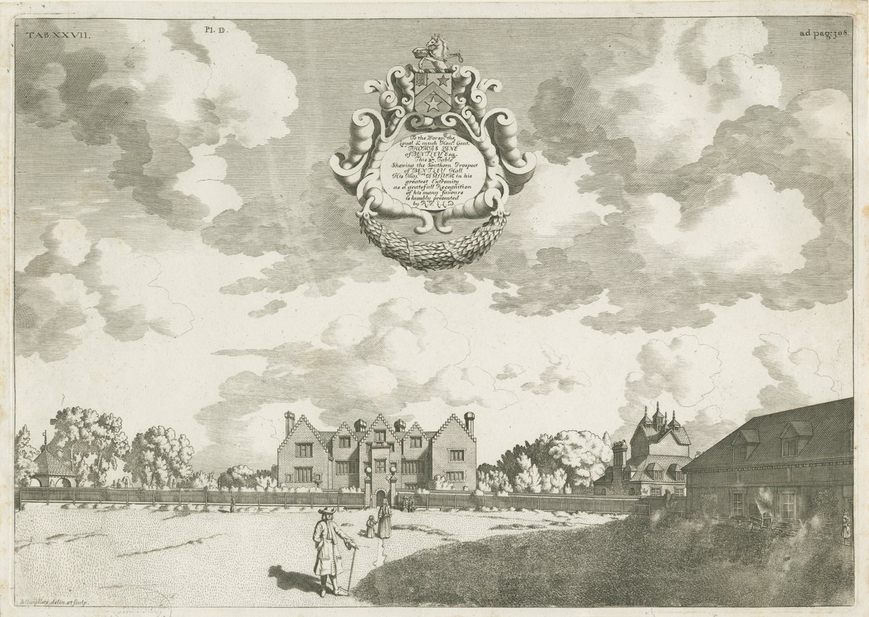 Bentley Hall : gravure sur cuivre, [1686] - Michael Burghers