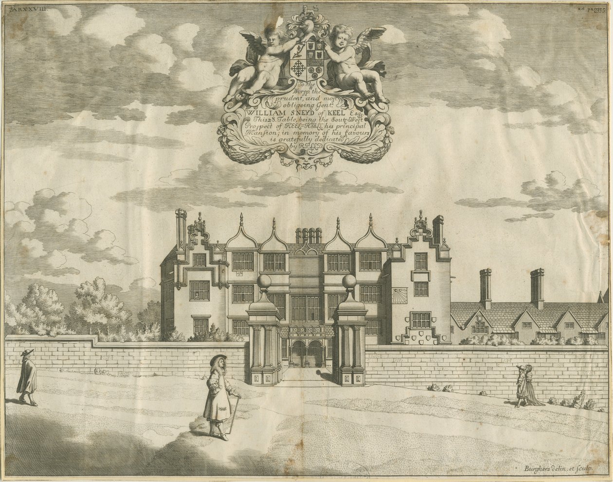 Keele Hall : gravure sur cuivre, nd [1653-1686] - Michael Burghers