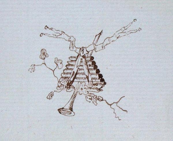 Dessin du carnet de croquis de Michael Faraday (plume et encre sur papier) - Michael Faraday