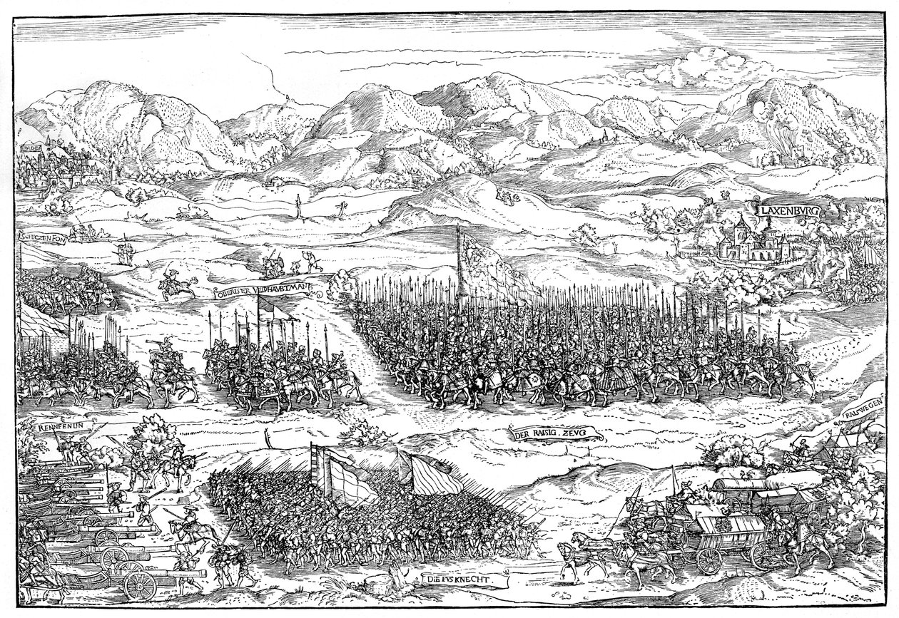 Mercenaires allemands en marche - Michael Ostendorfer