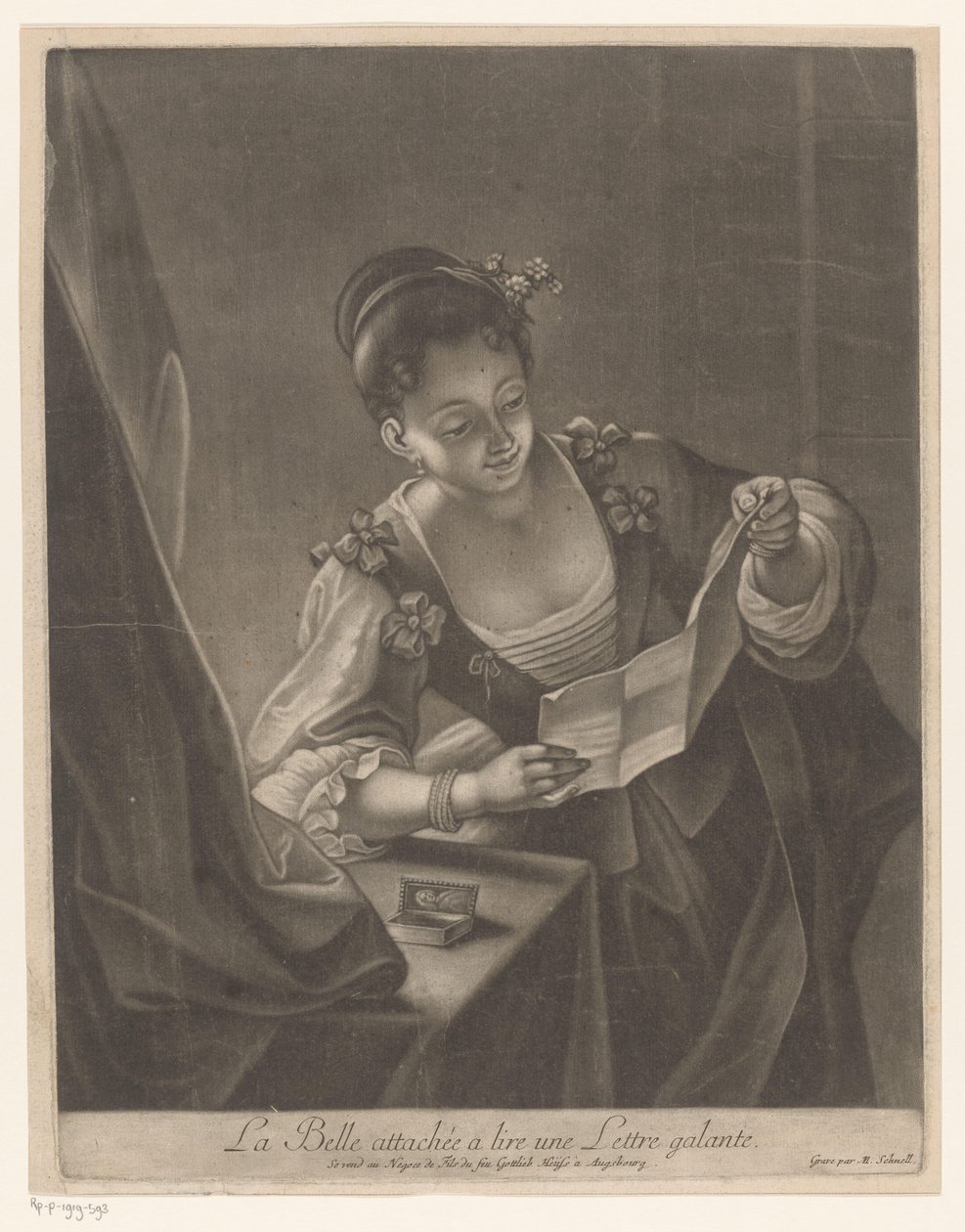 Jeune femme lisant une lettre - Michael Schnell
