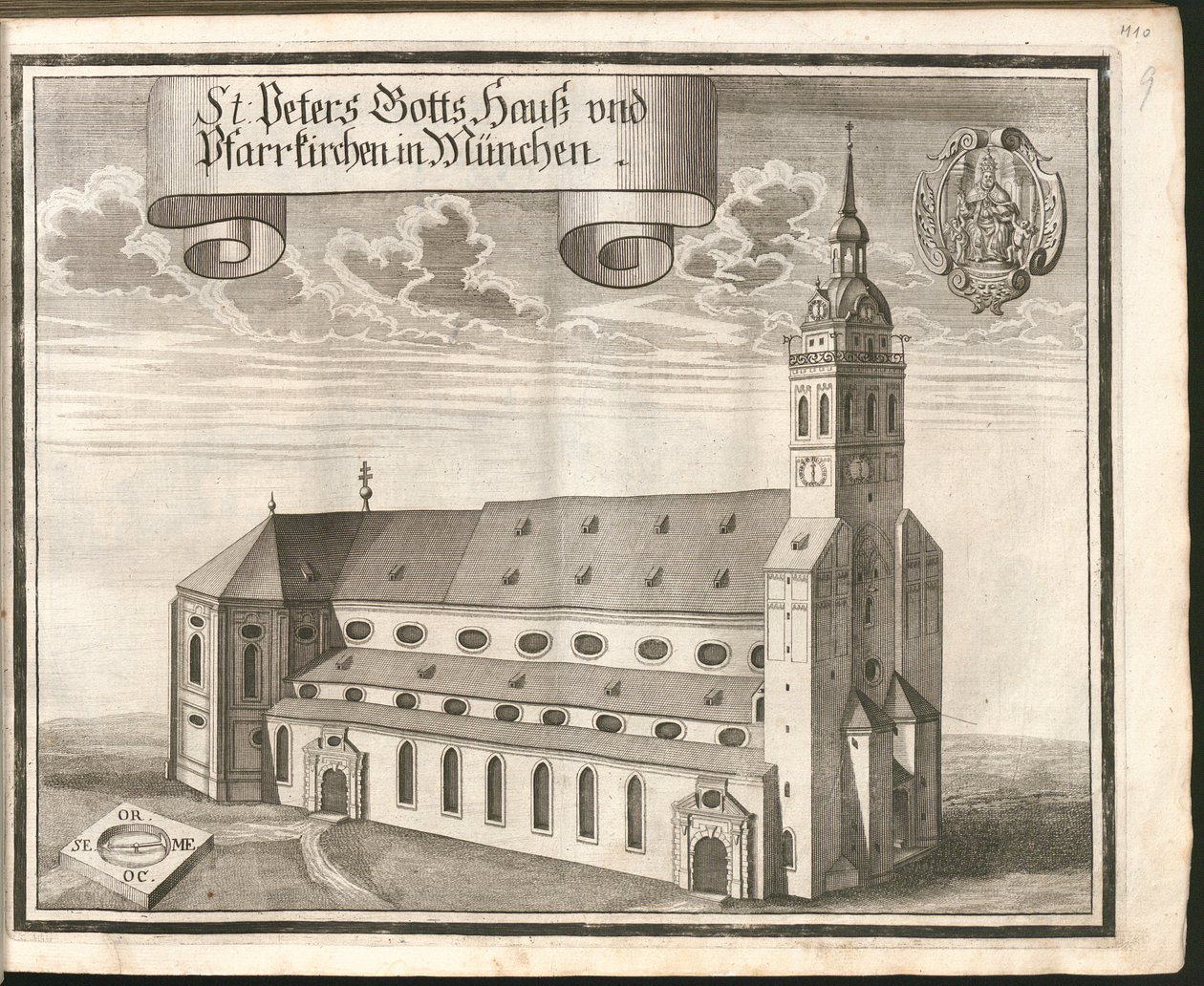 French : St. Peters Gotts Hauß et églises paroissiales à Munich - Michael Wening