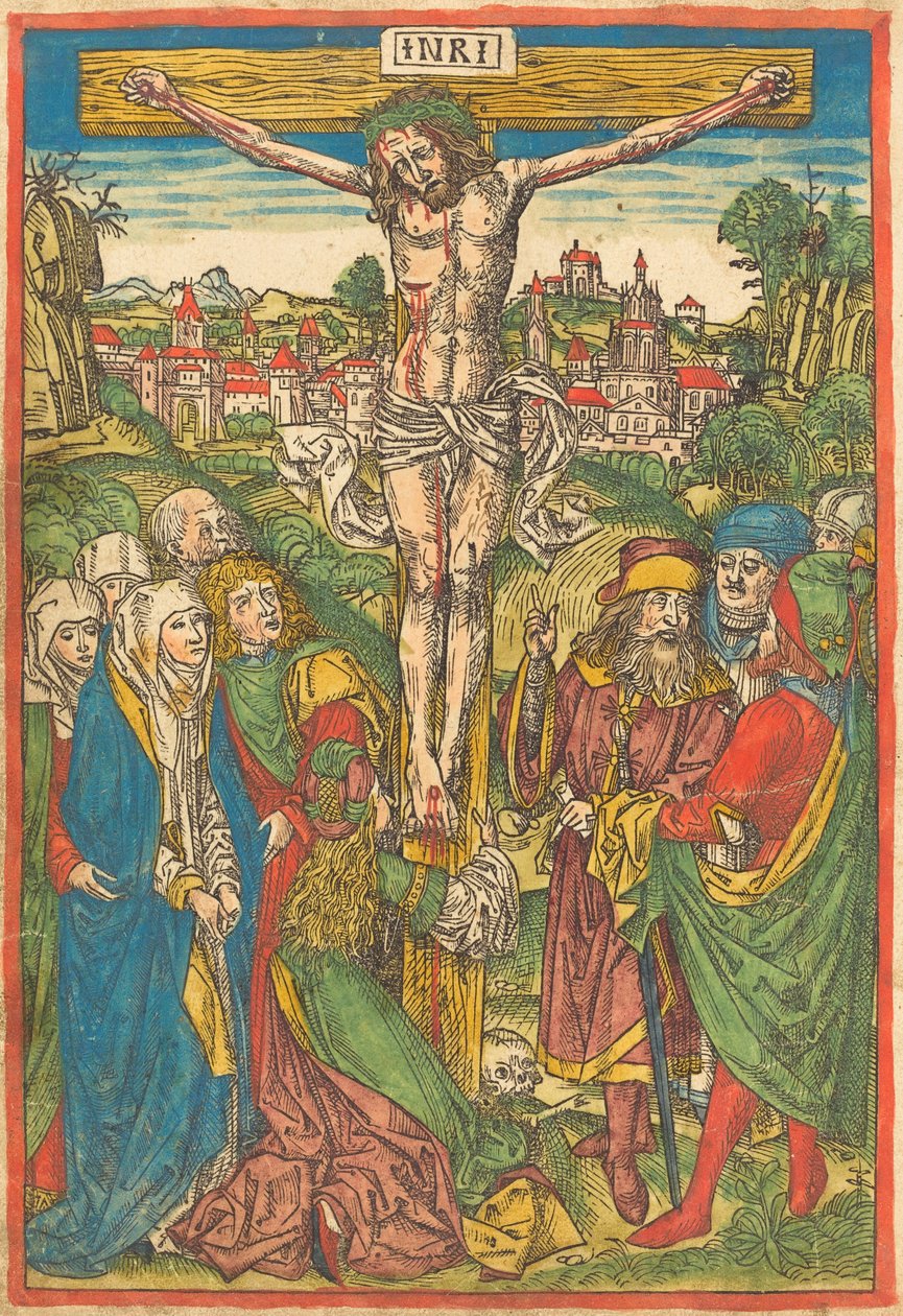 La Crucifixion avec Sainte Marie-Madeleine - Michael Wolgemut