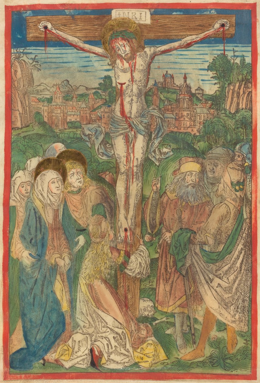 Die Kreuzigung mit der heiligen Maria Magdalena - Michael Wolgemut