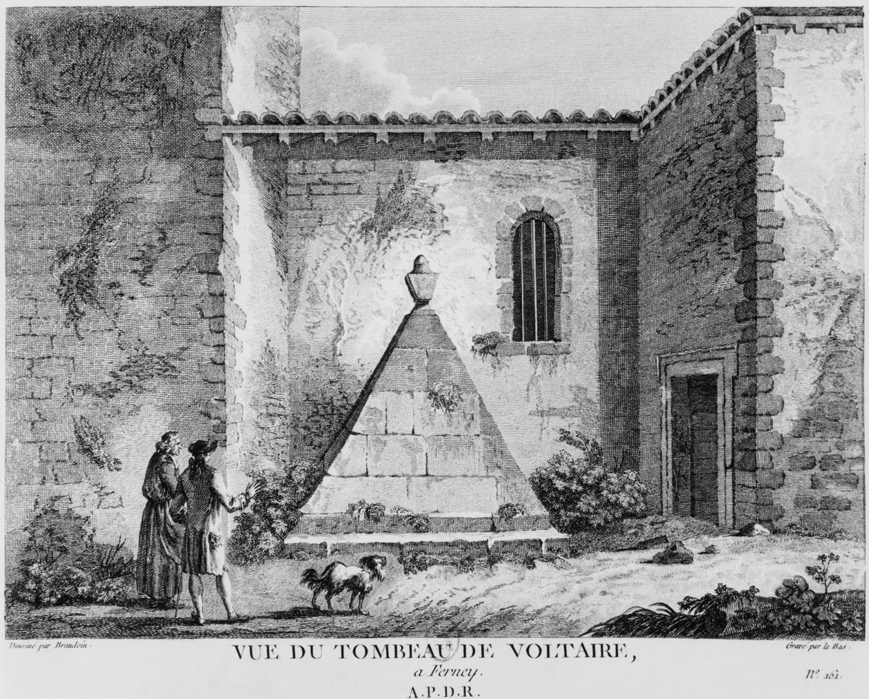 Tombe de Voltaire à Ferney, gravée par Jacques Philippe Le Bas (1707-83) - Michel Vincent Brandoin or Brandouin