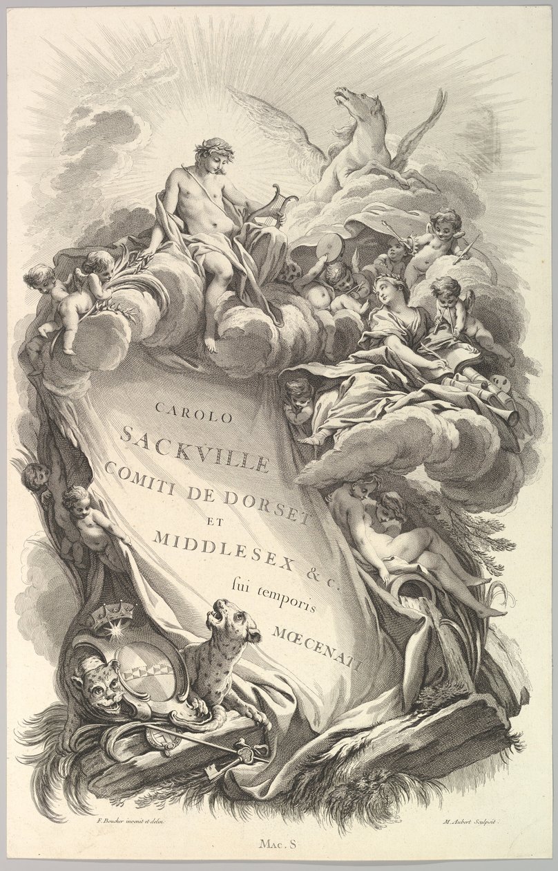 Frontispice pour le Tombeau de Charles Sackville, comte de Dorset, vers 1736 - Michel Aubert