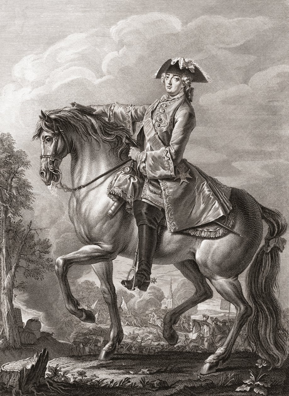 Le roi Louis XV de France, portrait équestre - Michel Aubert