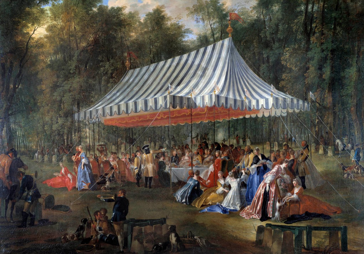Fête donnée par Louis François Joseph de Bourbon, prince de Conti au prince héréditaire Charles Guillaume Ferdinand de Brunswick Lünebourg - Michel Barthelemy Ollivier or Olivier