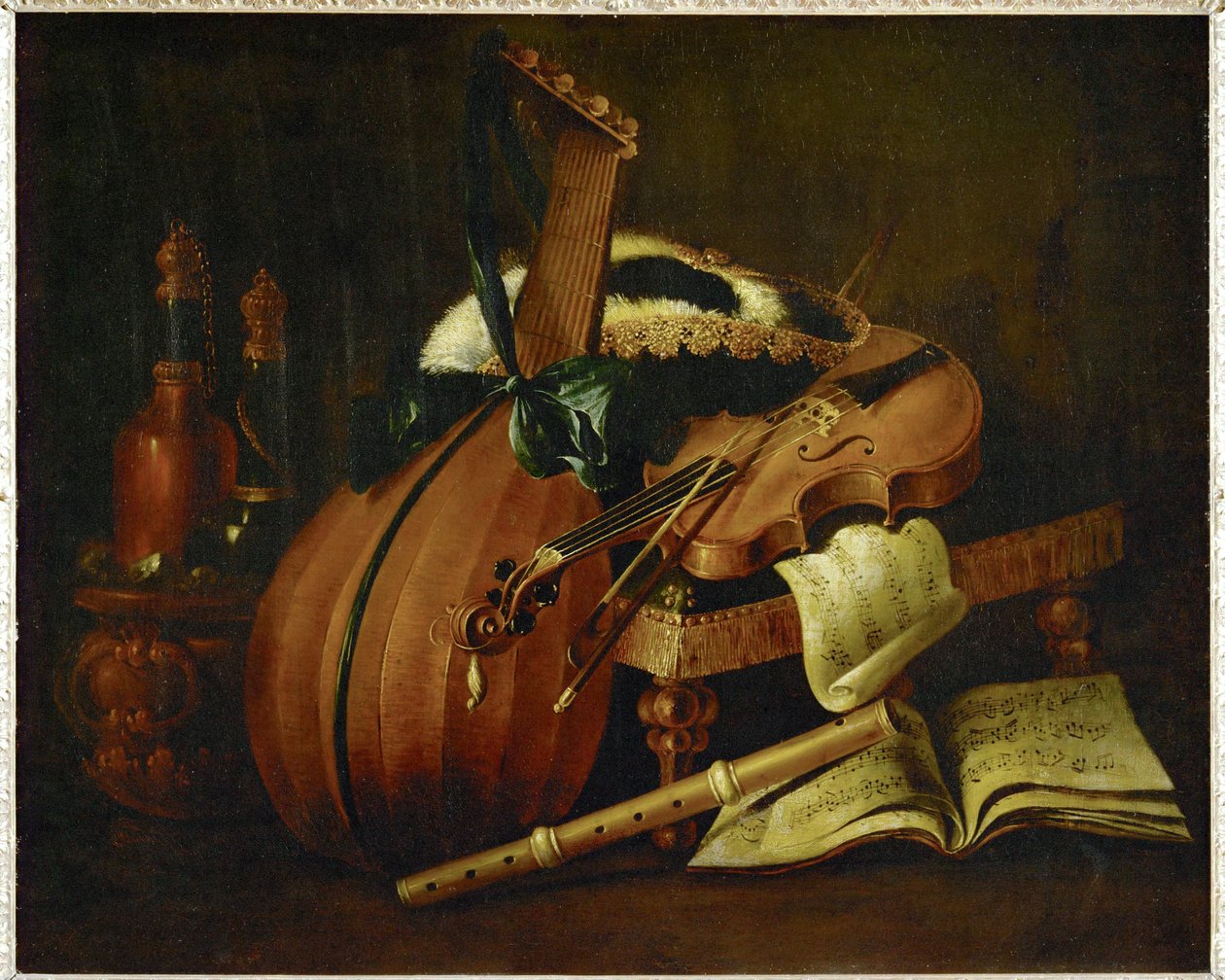 Luth, violon, flûte, partition et chapeau à trois coins ... - Michel Boyer