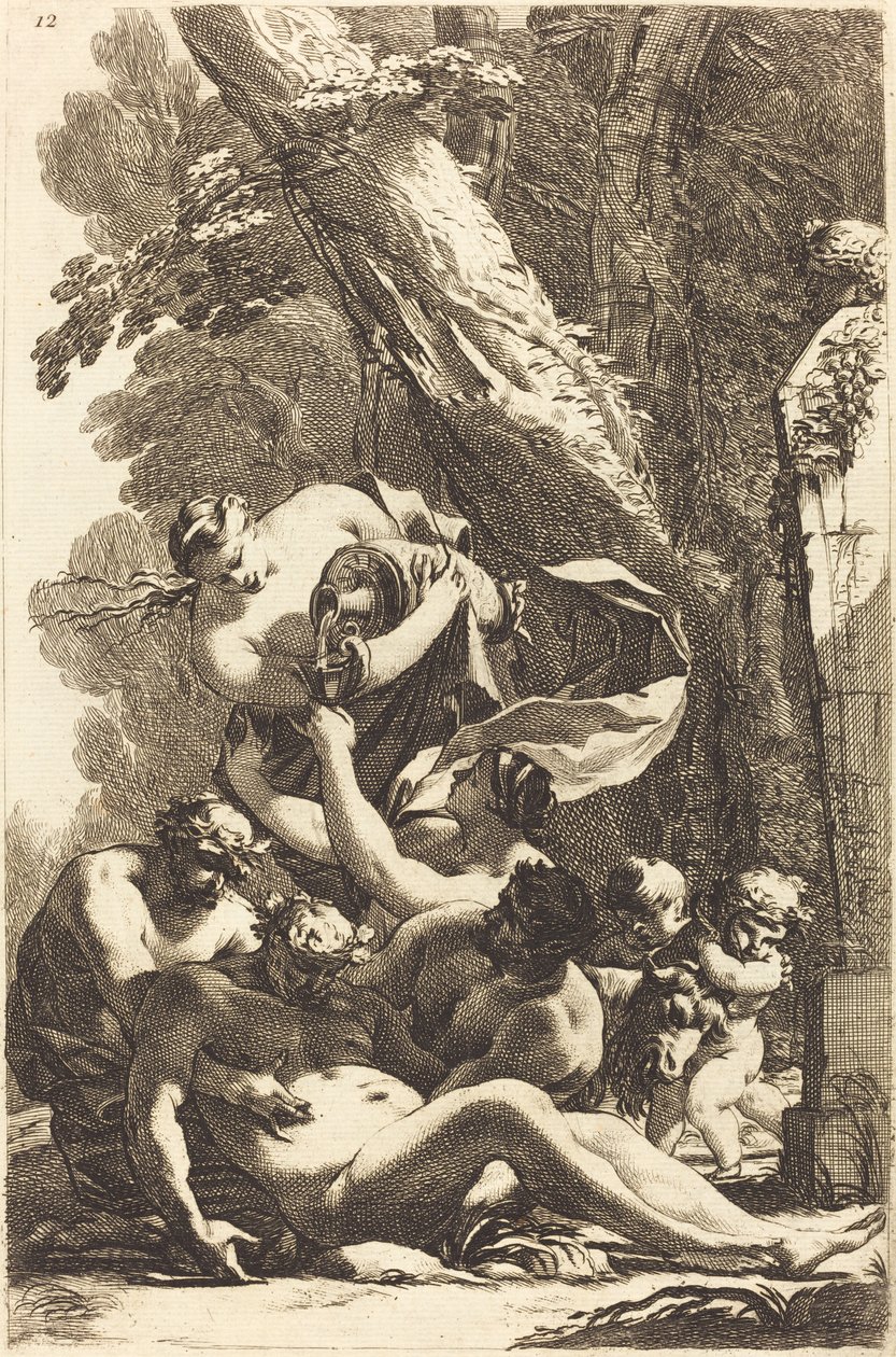 Silenus Ivre Soutenu par Deux Faunes - Michel Dorigny
