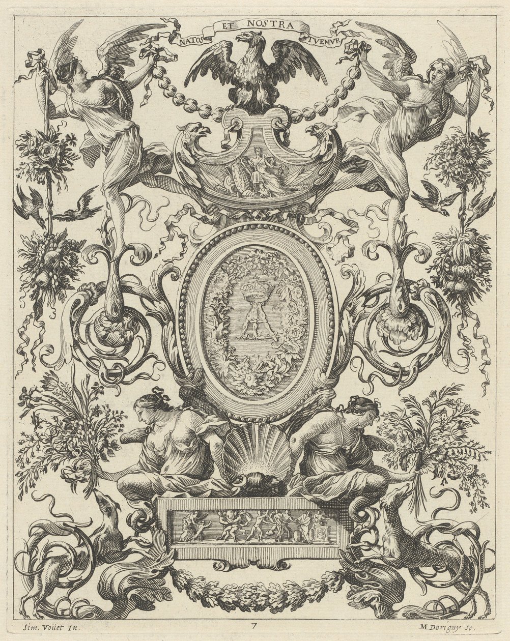 Panneau ornemental surmonté d