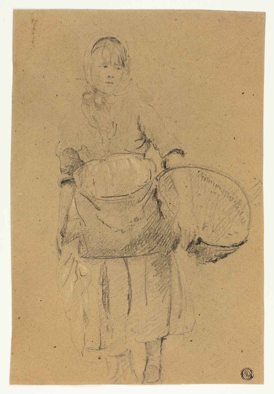 Fille de pêcheur avec panier - Michel Francois Dandre Bardon