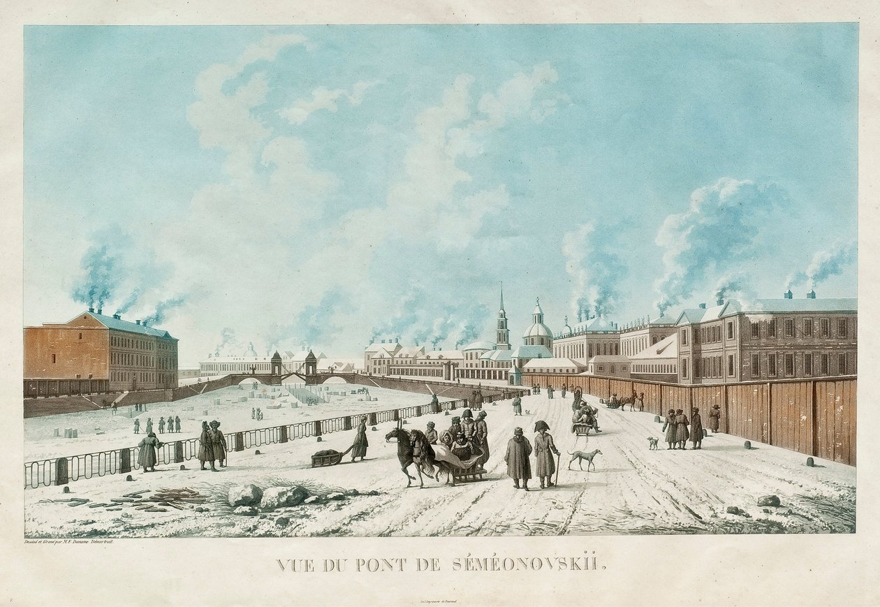 Le pont Semyonovsky à Saint-Pétersbourg - Michel Francois Damam Demartrait