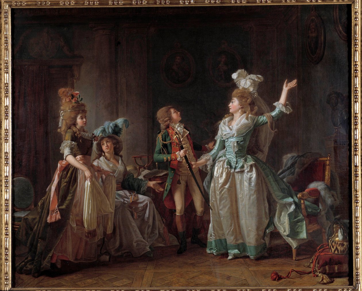 Le départ du dragon Peinture de Michel Garnier (1753-1819). 1780 Dim. 0,54 x 0,65 m. Paris, Musée Carnavalet - Michel Garnier