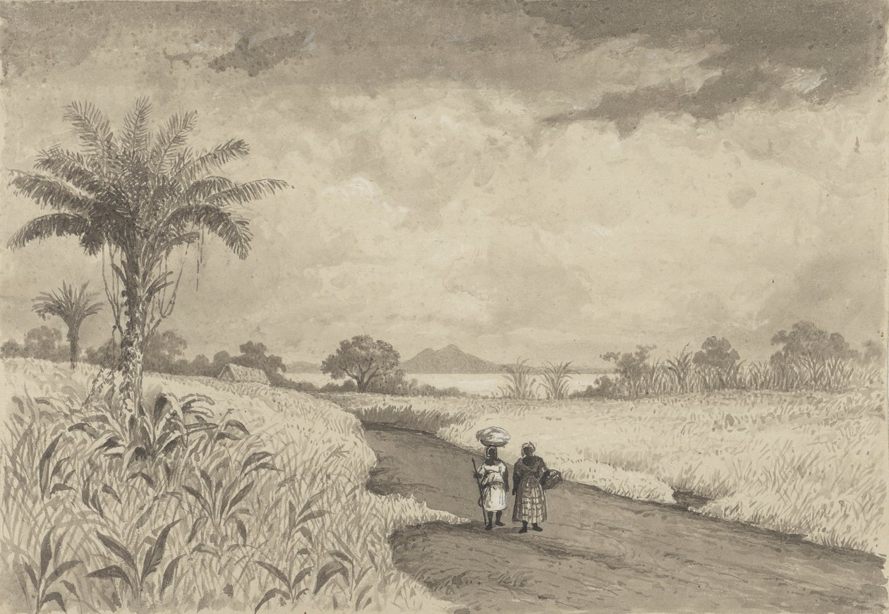 La route vers le lac de Pitch - Michel Jean Cazabon