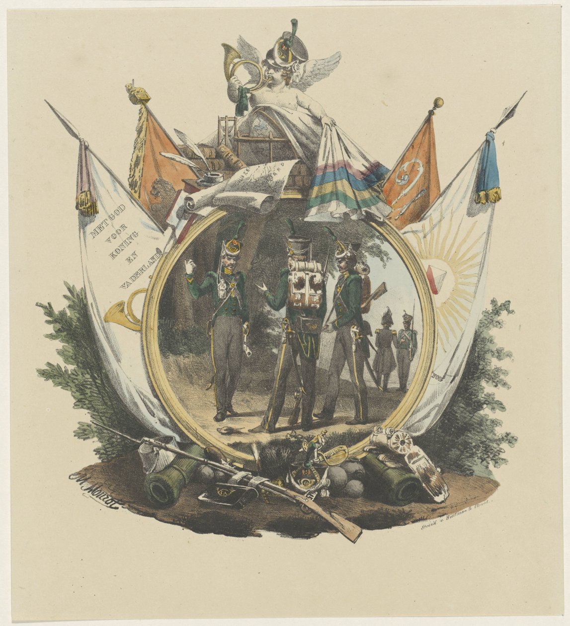 Médaillon avec les Chasseurs Volontaires de l