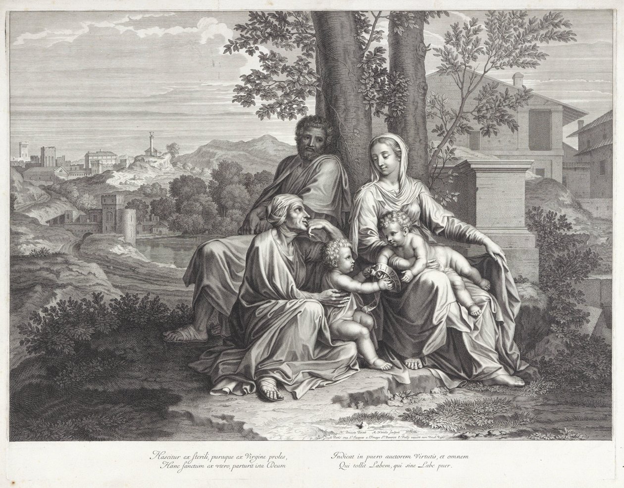 Sainte Famille avec Élisabeth et Jean-Baptiste - Michel Natalis