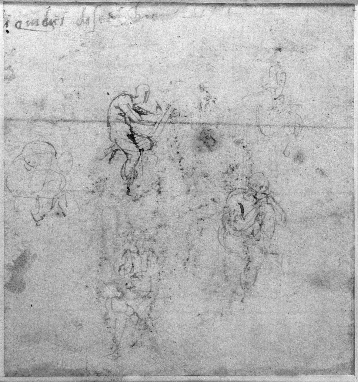 Études de figures pour les Lunettes du plafond de la chapelle Sixtine - Michelangelo Buonarroti
