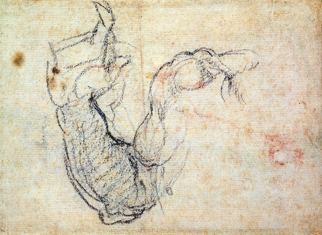Étude préparatoire pour le bras du Christ dans le Jugement dernier, 1535-41 - Michelangelo Buonarroti