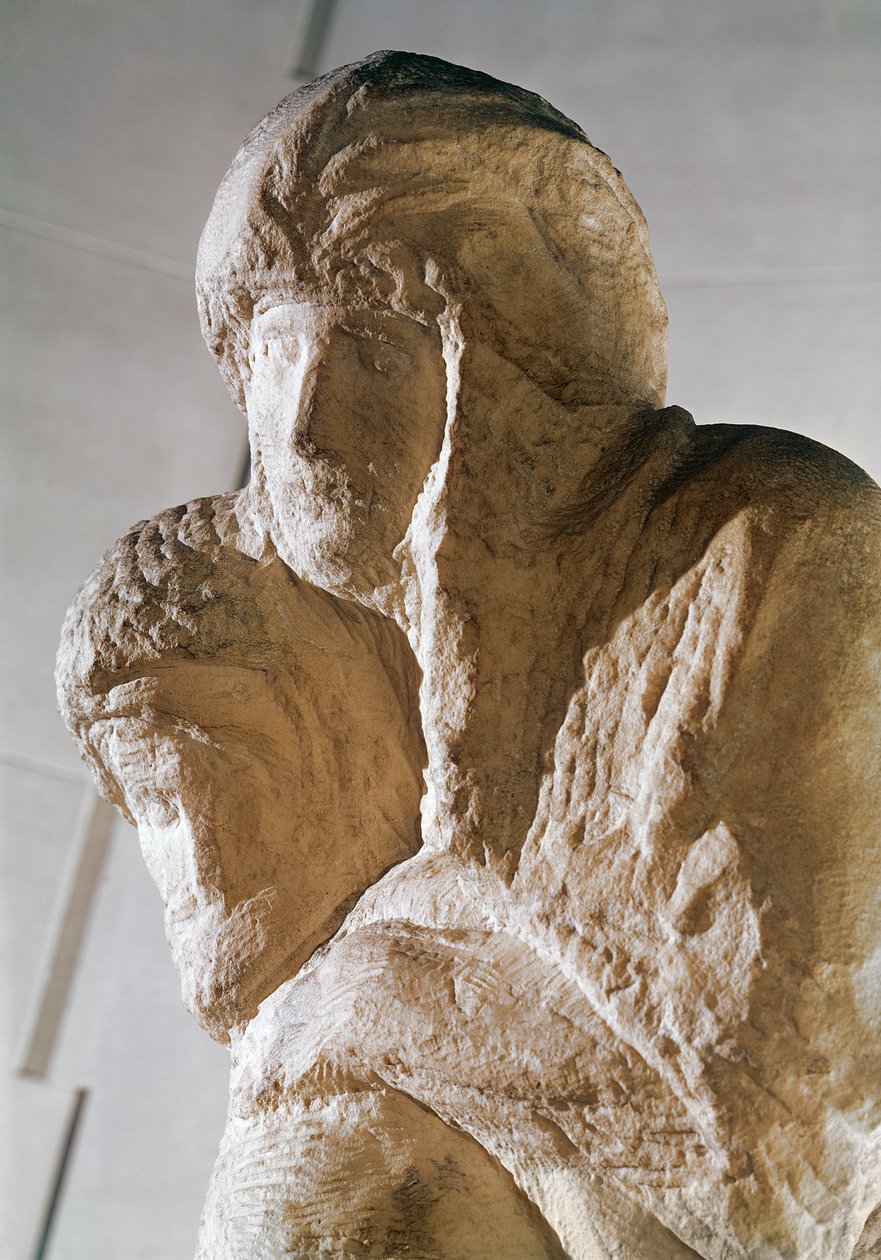 Pietà Rondanini, détail des têtes du Christ et de Marie - Michelangelo Buonarroti