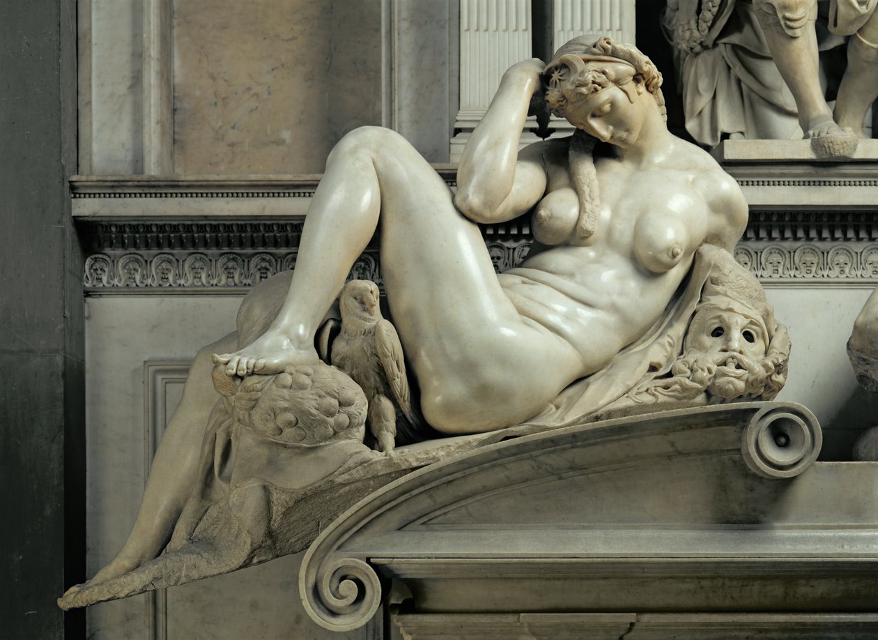 Tombe de Giuliano de Medici, détail de la Nuit, 1520-33 - Michelangelo Buonarroti