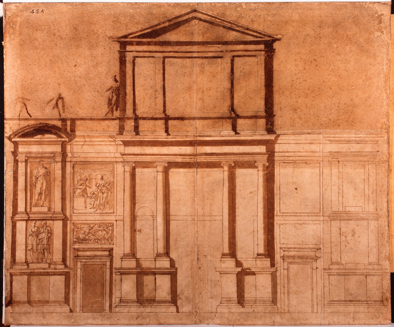 Dessin de la façade de San Lorenzo - Michelangelo (after) Buonarroti