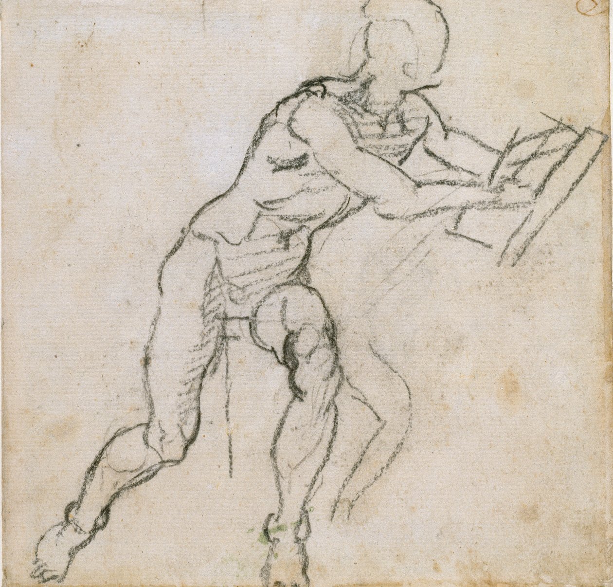 Un homme nu assis - Michelangelo Buonarroti