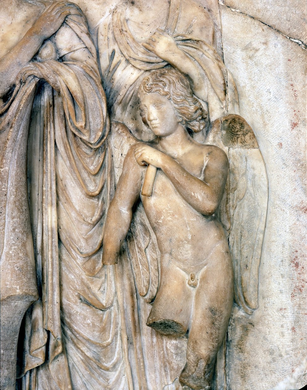 Ange, marbre de Venise, début du XVIe siècle. Cérémonie funéraire, (détail), Musée du Louvre. Sculpture de Michel-Ange. - Michelangelo Buonarroti
