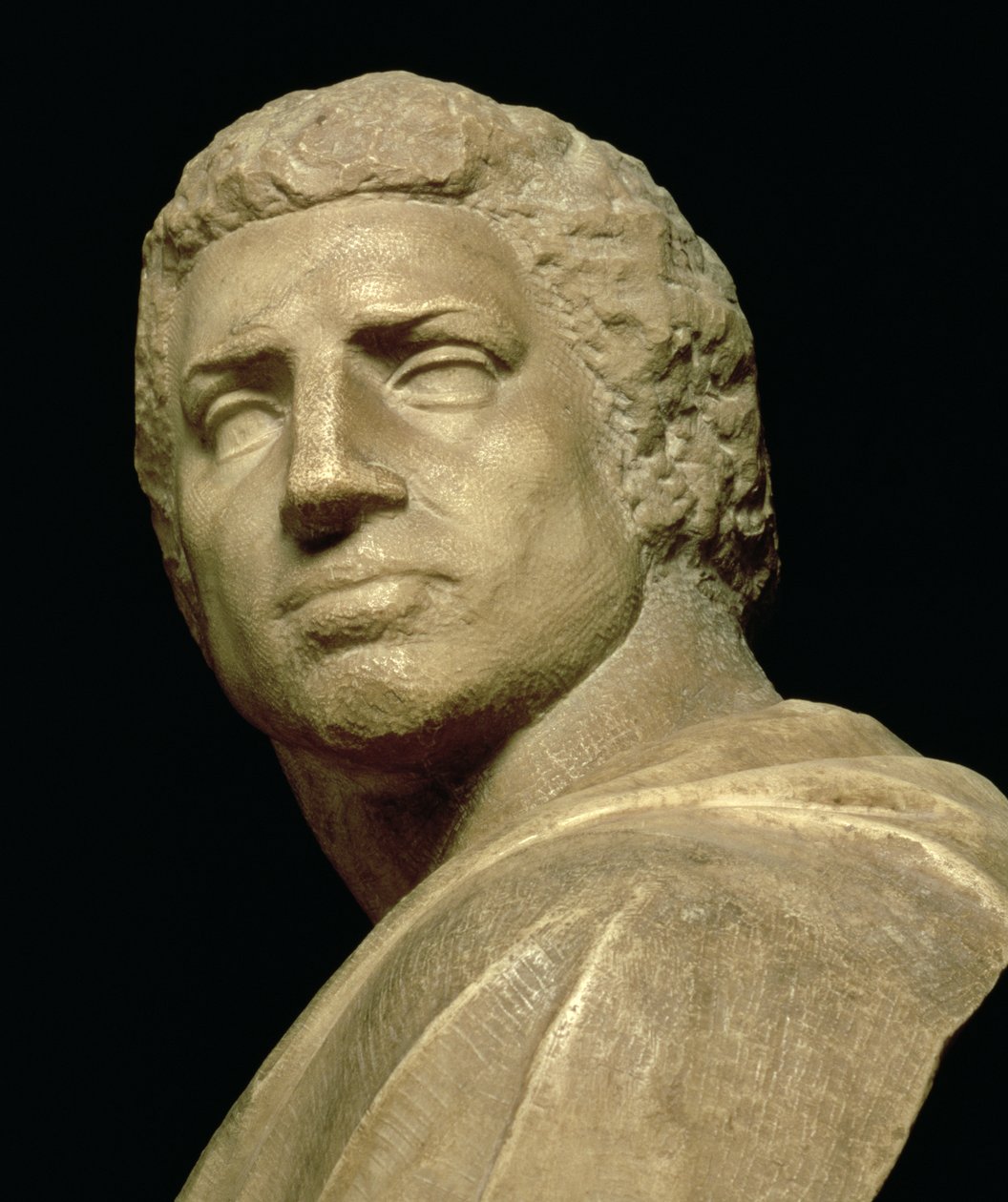 Brutus, détail de la tête du buste par Michel-Ange Buonarroti (1475-1564), c.1539-40 (détail) - Michelangelo Buonarroti
