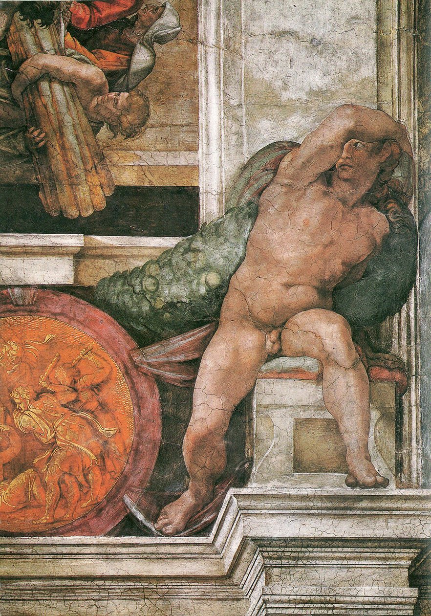 Détail du plafond de la chapelle Sixtine au Vatican (1508-1512) - Michelangelo Buonarroti