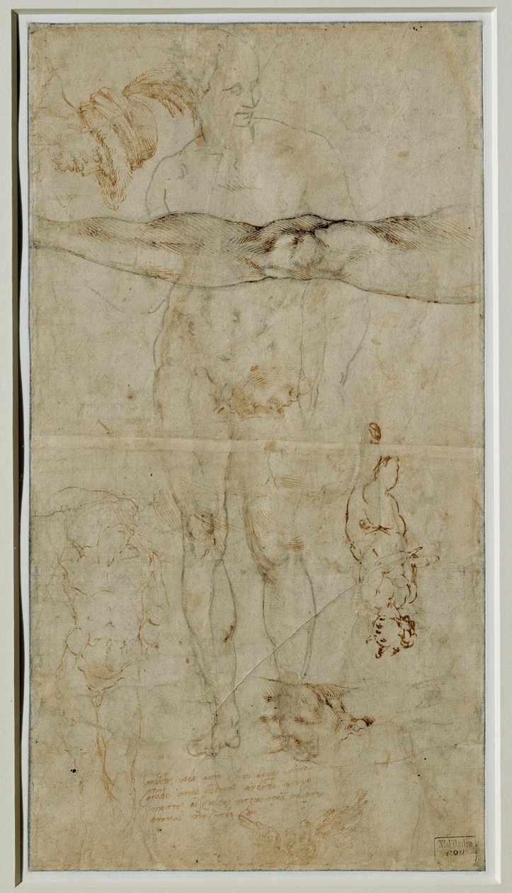 Differents etudes de figures, inscription d