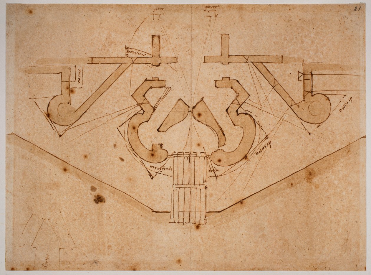 Conception de fortification pour une porte - Michelangelo Buonarroti