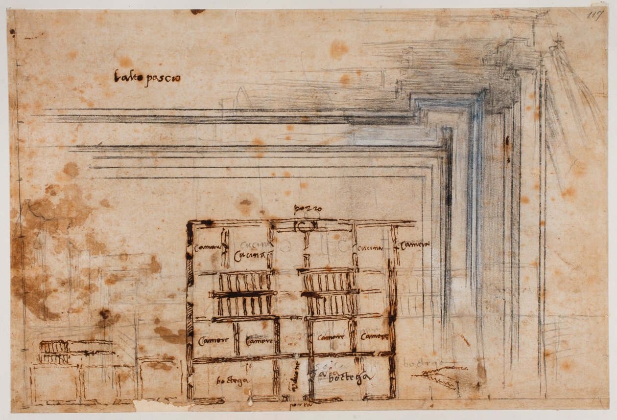 Plan de maison et portail - Michelangelo Buonarroti