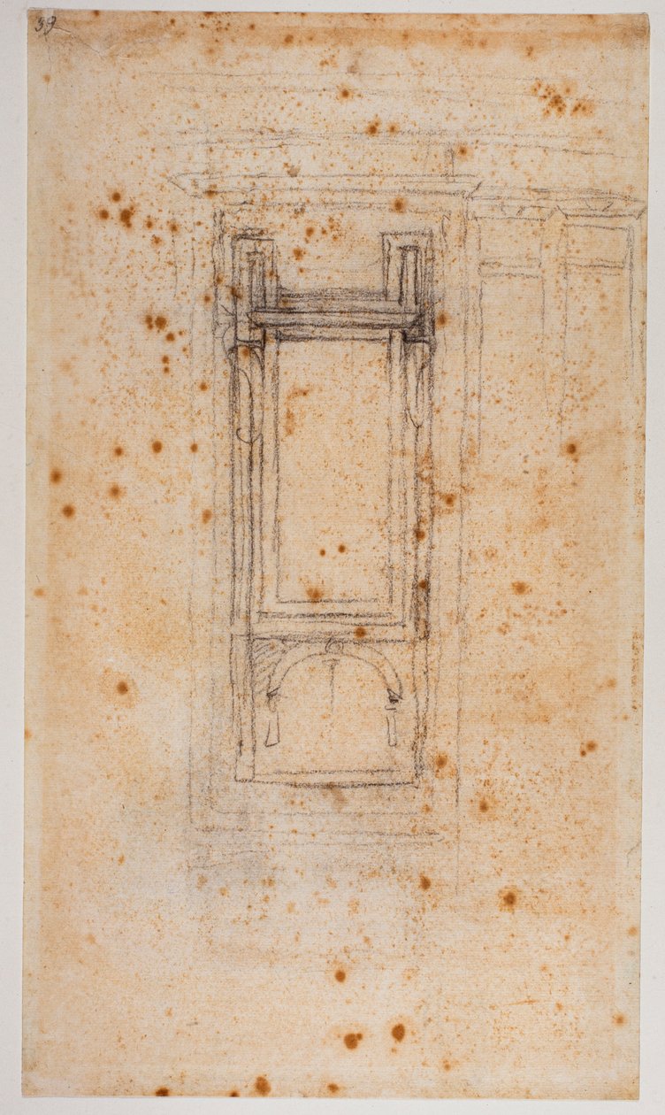 Progetto di finestra e studi per il ricetto della Laurenziana, XVI secolo - Michelangelo Buonarroti