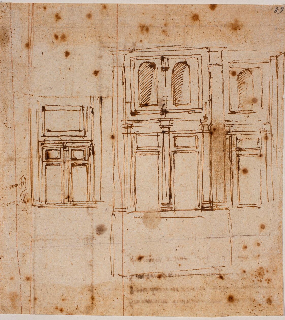 Élévations murales pour le vestibule de la Laurenziana - Michelangelo Buonarroti