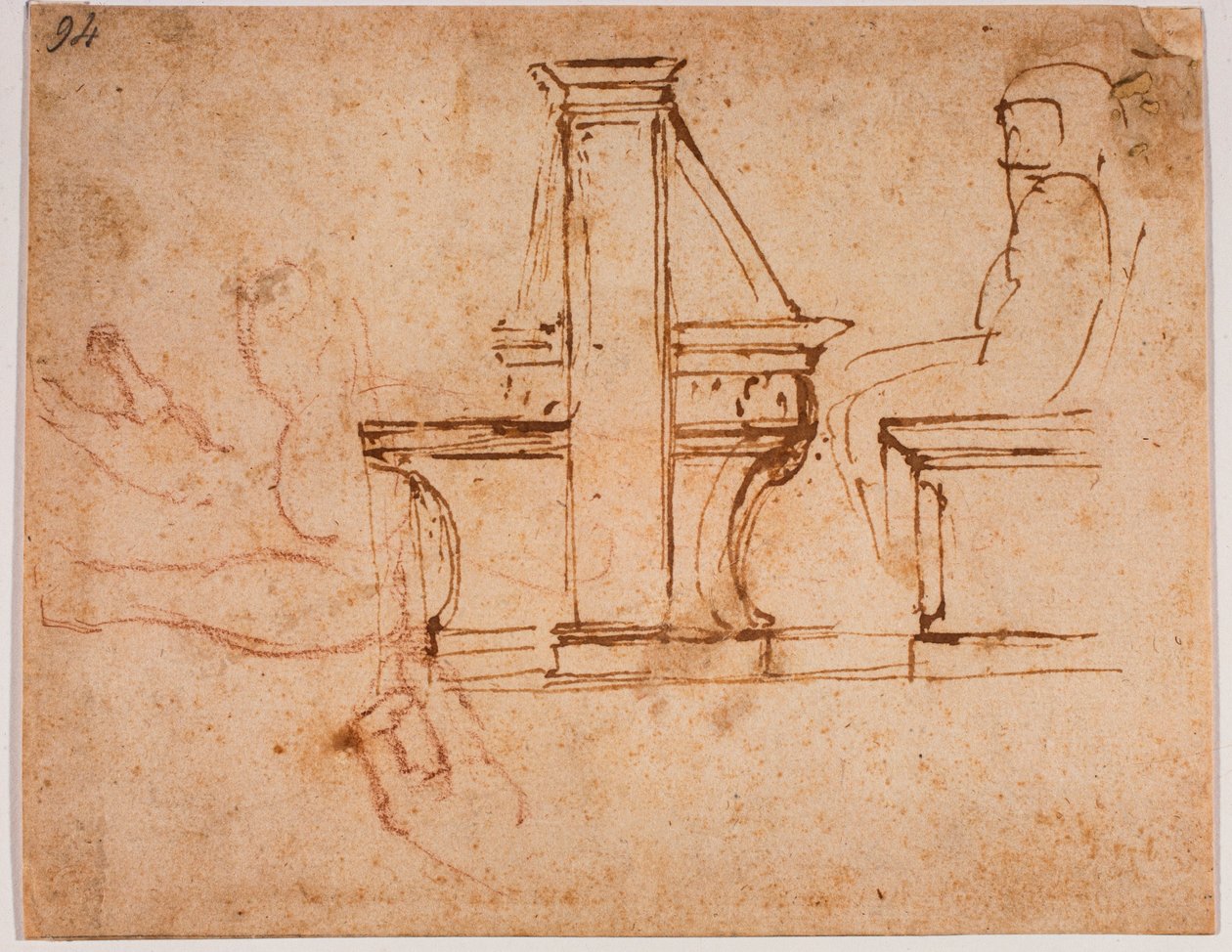 Étude pour le plafond de la salle de lecture de la Bibliothèque Laurentienne - Michelangelo Buonarroti