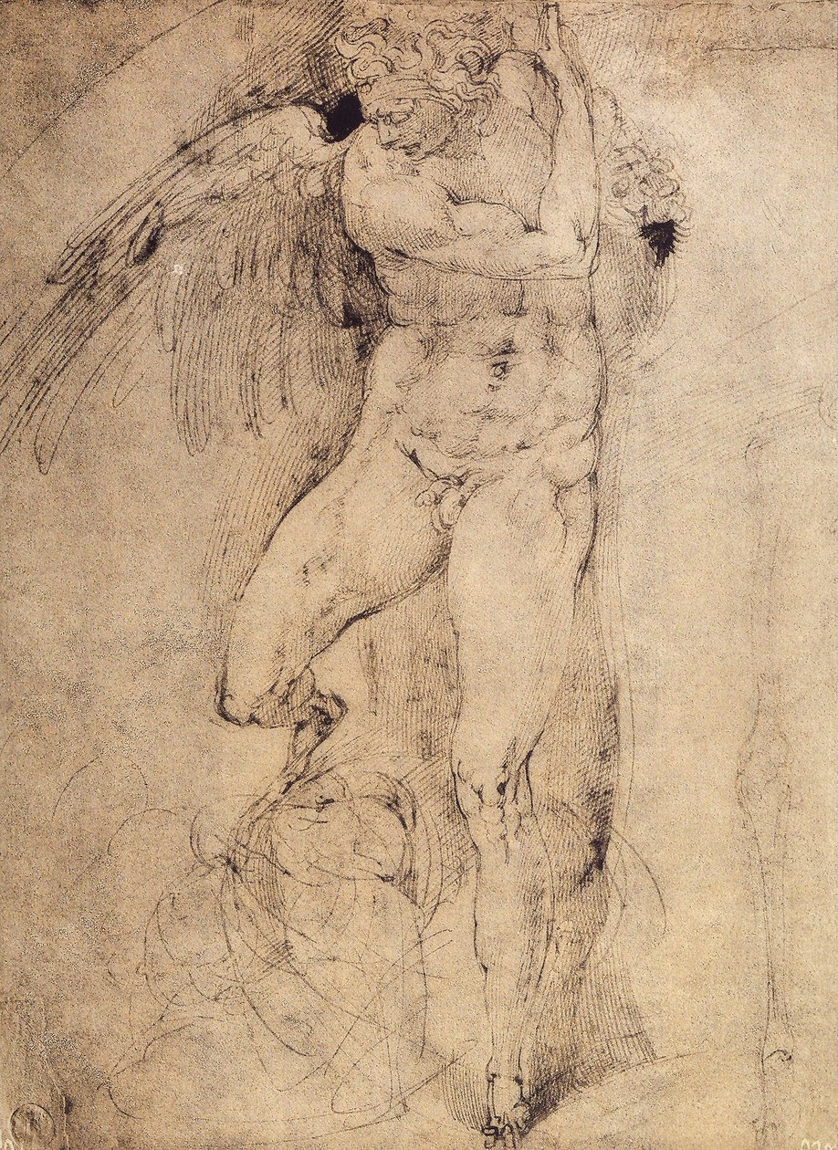 Étude d'un ange pour le Jugement dernier | Estampe d'art