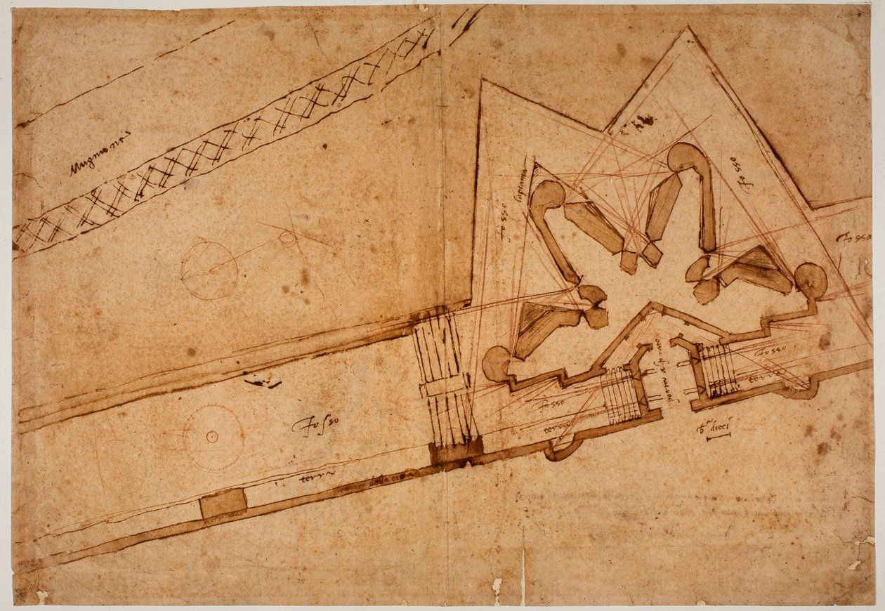 Étude de fortification pour la Porta al Prato - Michelangelo Buonarroti