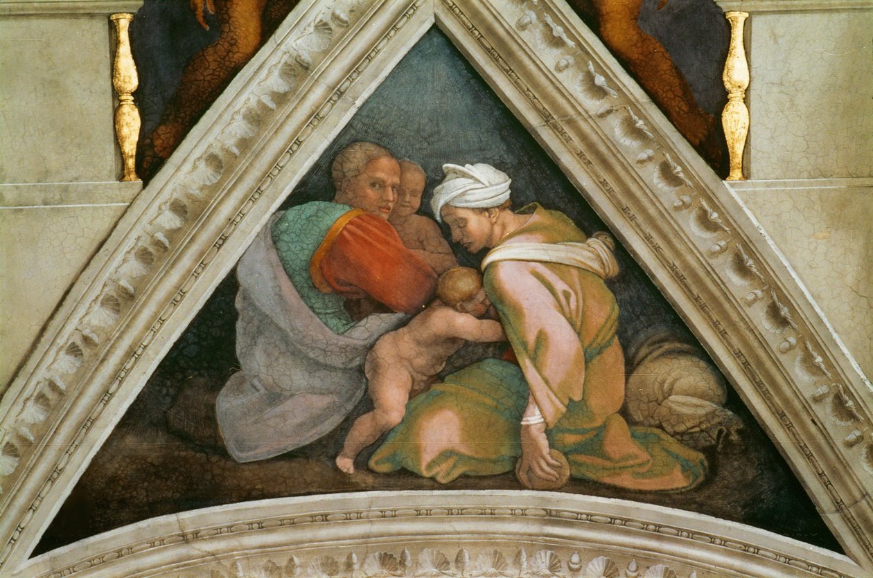 Les Ancêtres du Christ : Ozias, plafond de la chapelle Sixtine au Vatican - Michelangelo Buonarroti