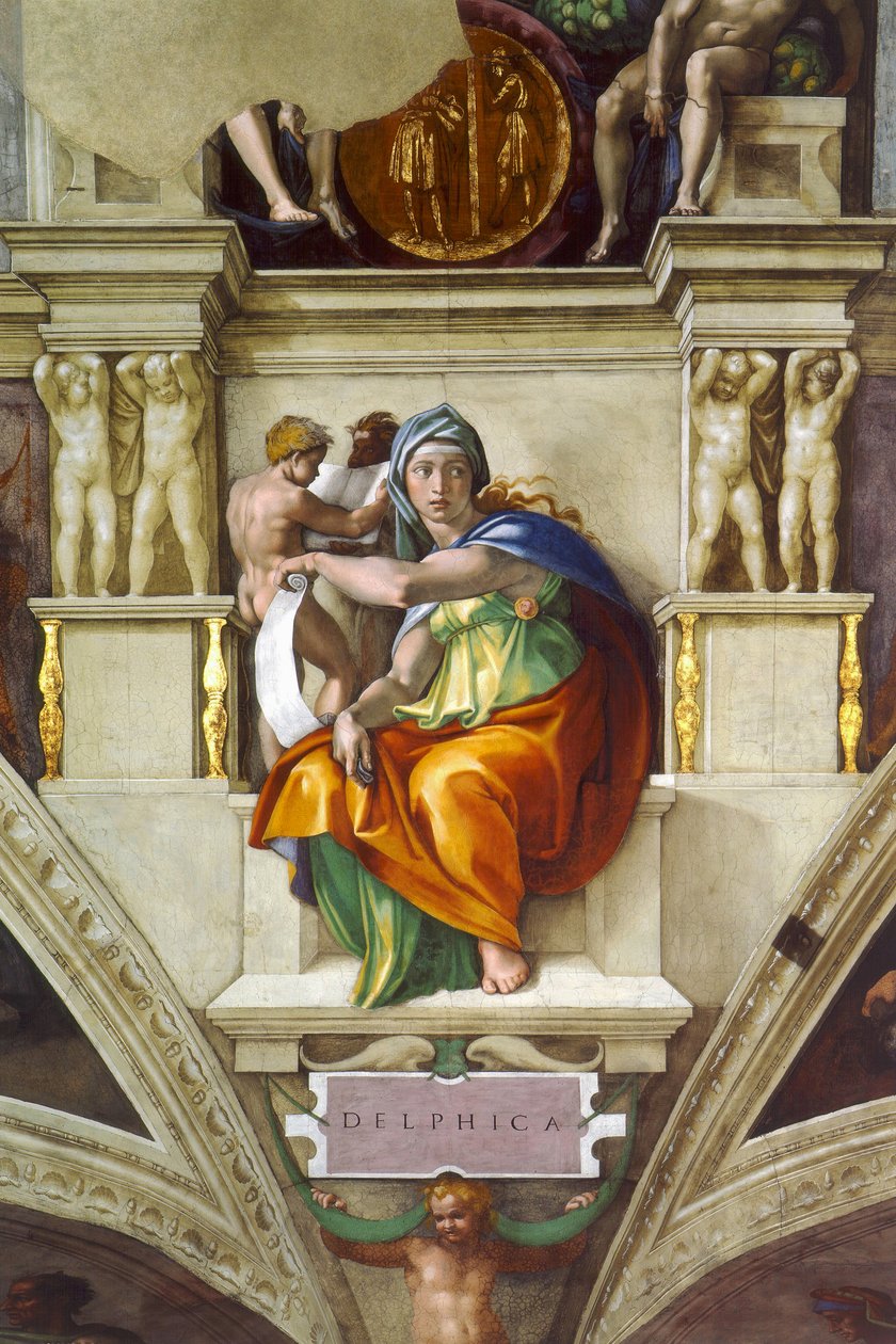 La Sibylle de Delphes, plafond de la Chapelle Sixtine au Vatican, 1508-1512 - Michelangelo Buonarroti