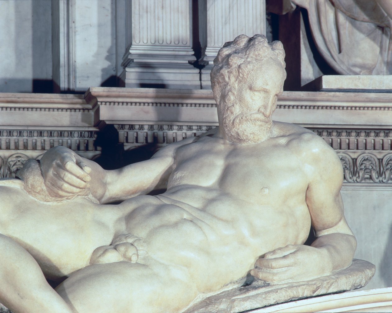 Tombe de Lorenzo de Medici, détail du Crépuscule marbre - Michelangelo Buonarroti