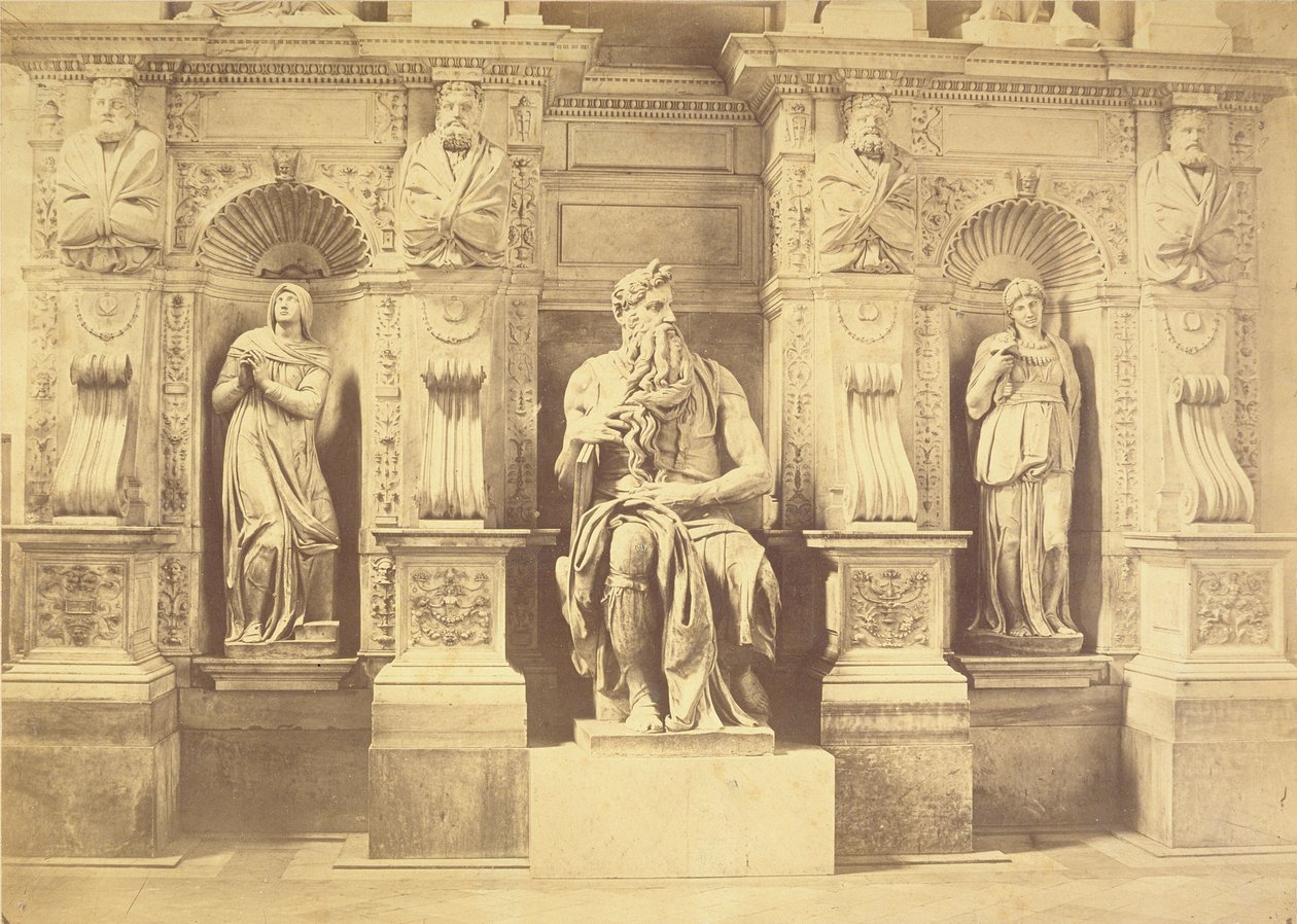 Tombeau du pape Jules II (1453-1513) détail de Moïse flanqué de Léa et Rachel - Michelangelo Buonarroti